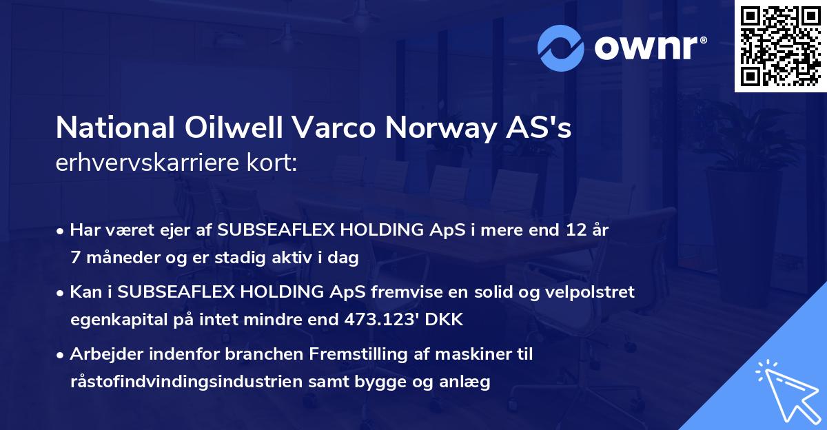 National Oilwell Varco Norway AS's erhvervskarriere kort