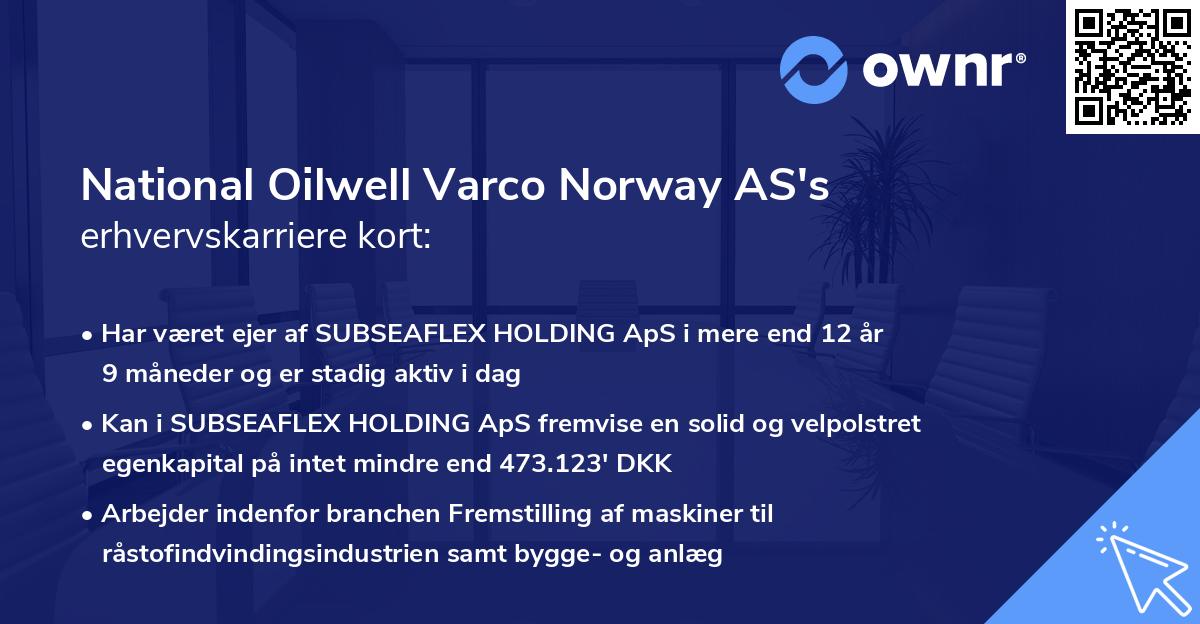 National Oilwell Varco Norway AS's erhvervskarriere kort