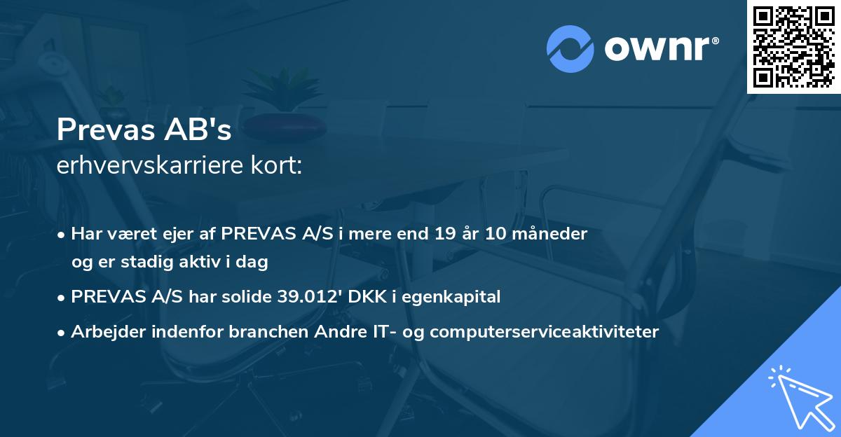 Prevas AB's erhvervskarriere kort
