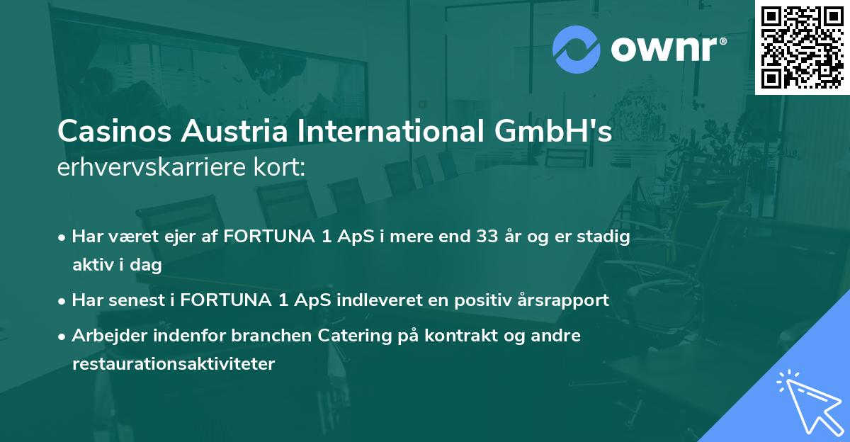 Casinos Austria International GmbH's erhvervskarriere kort