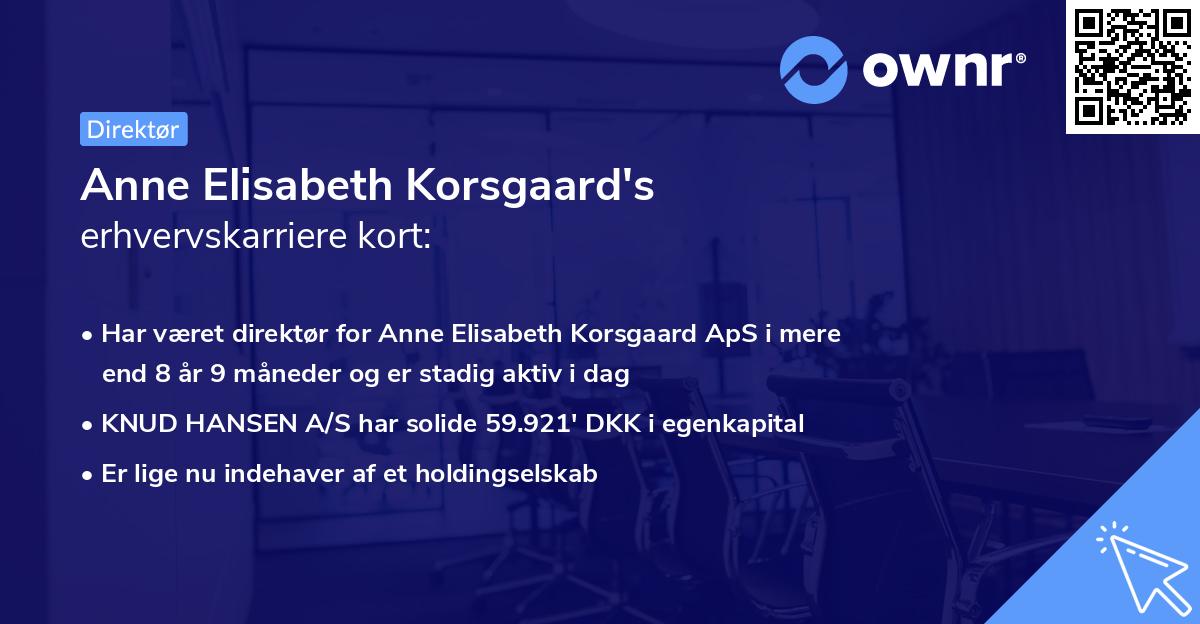 Anne Elisabeth Korsgaard's erhvervskarriere kort