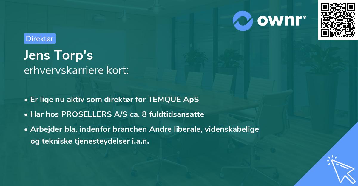 Jens Torp's erhvervskarriere kort