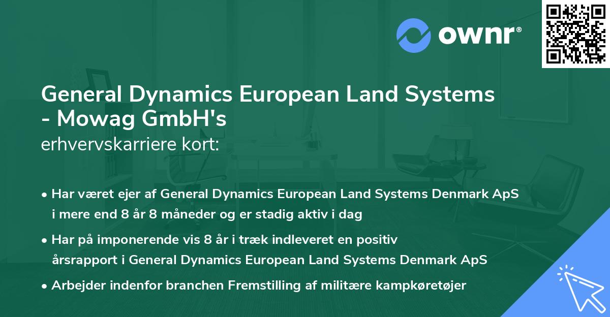 General Dynamics European Land Systems - Mowag GmbH's erhvervskarriere kort