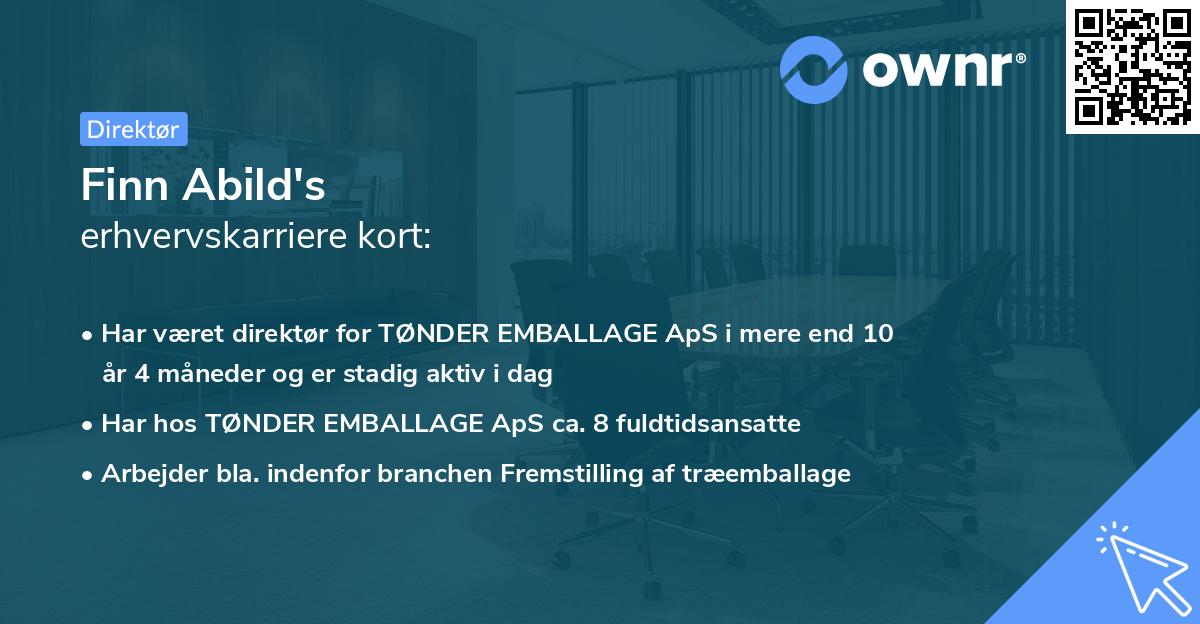 Finn Abild's erhvervskarriere kort