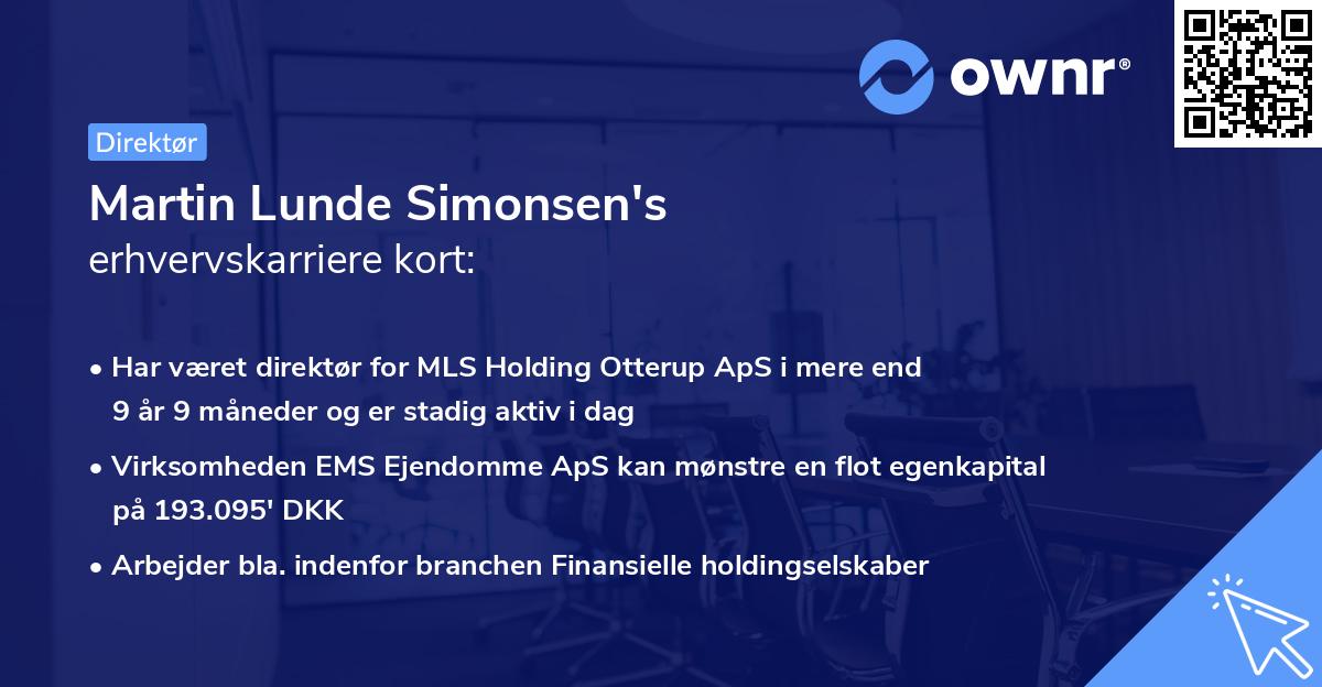 Martin Lunde Simonsen's erhvervskarriere kort