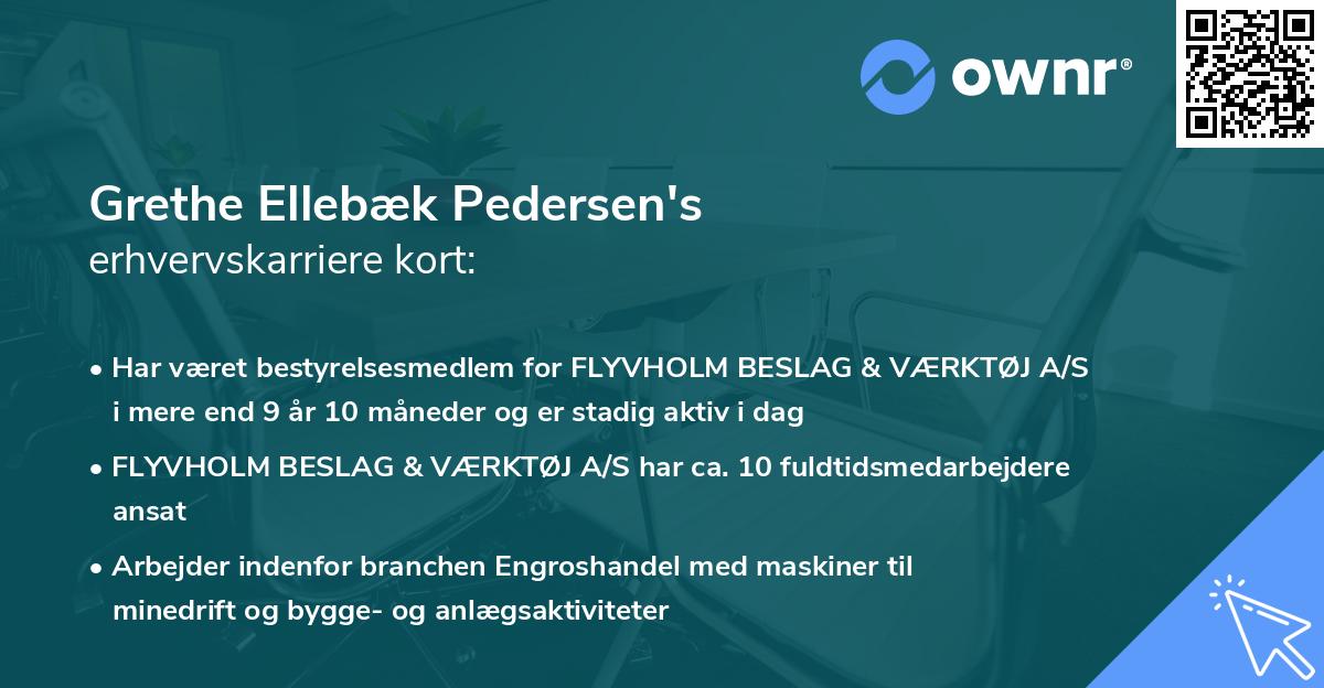 Grethe Ellebæk Pedersen's erhvervskarriere kort