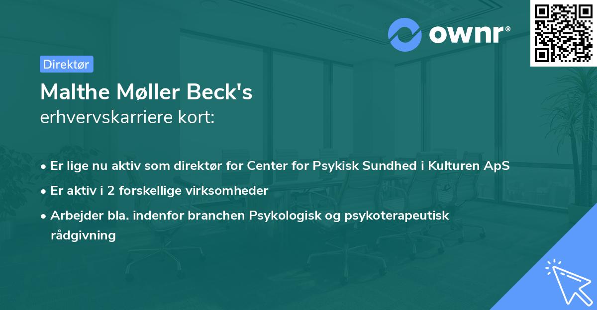 Malthe Møller Beck's erhvervskarriere kort