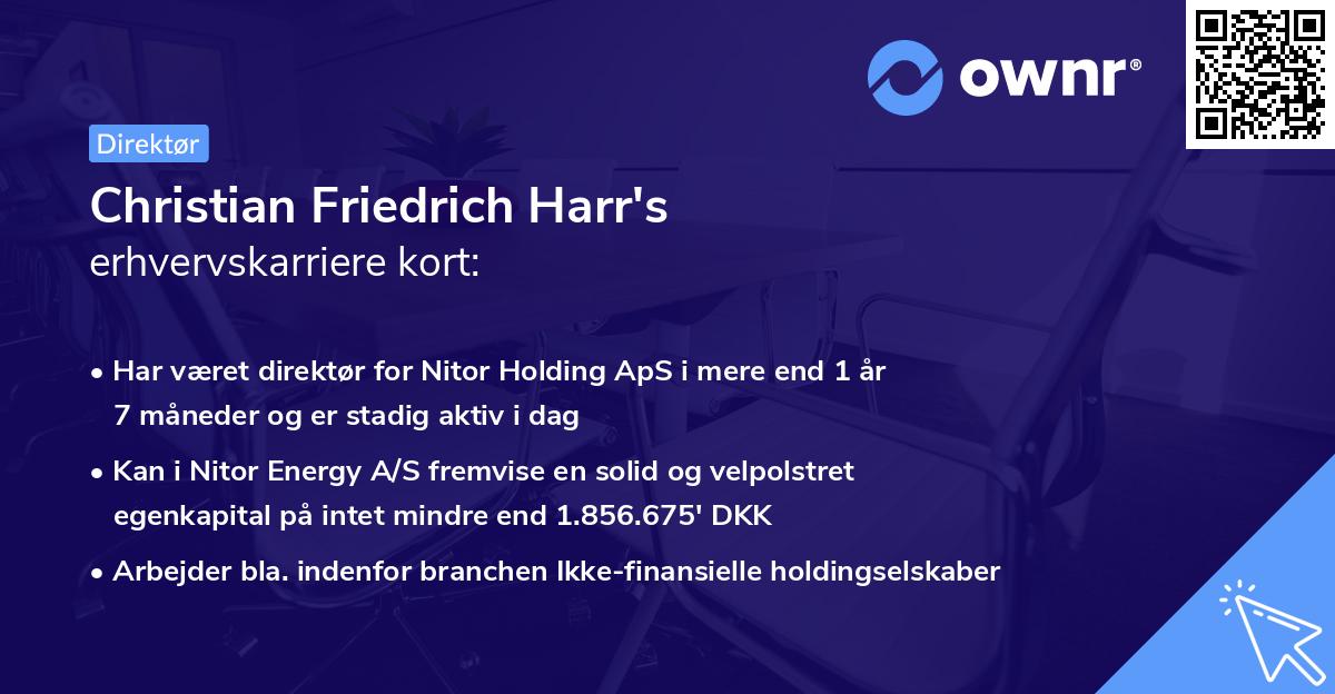 Christian Friedrich Harr's erhvervskarriere kort