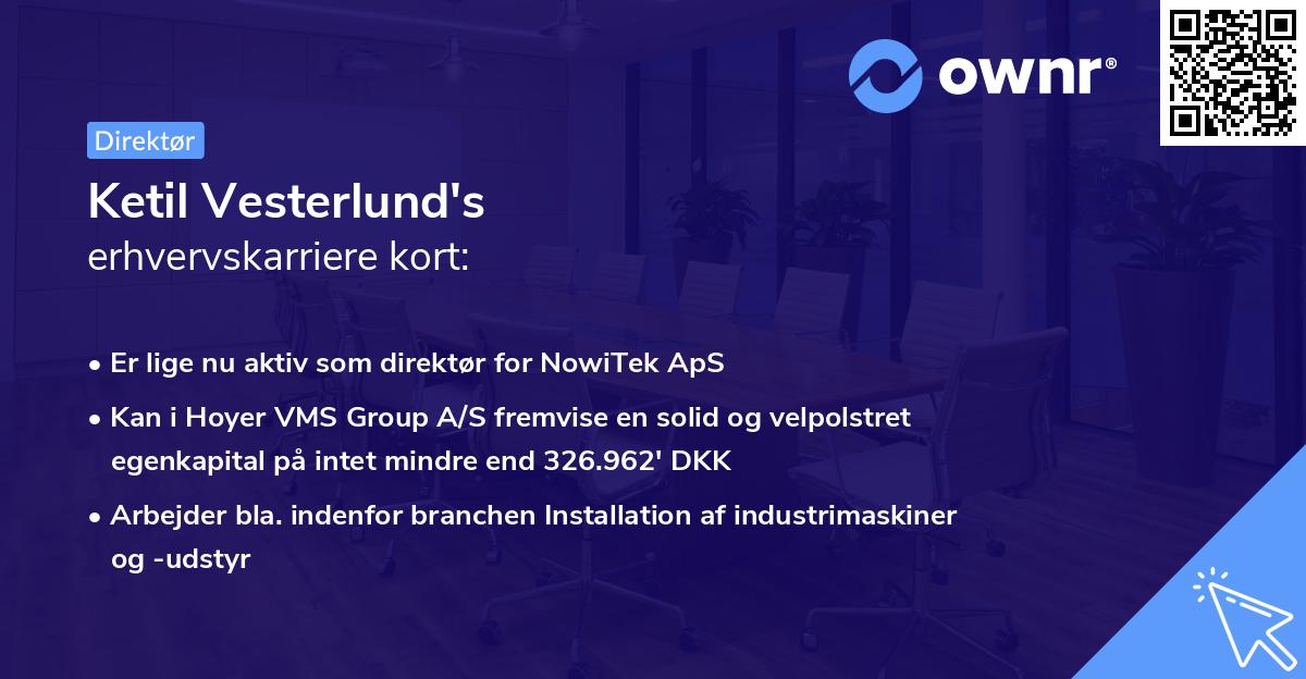 Ketil Vesterlund's erhvervskarriere kort