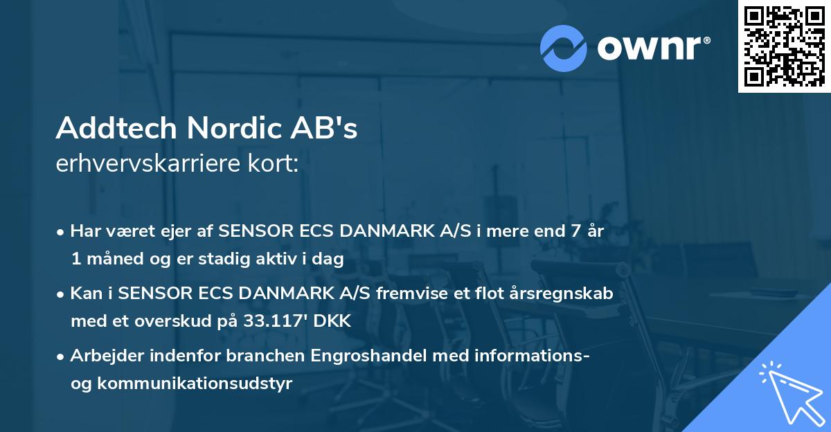 Addtech Nordic AB's erhvervskarriere kort