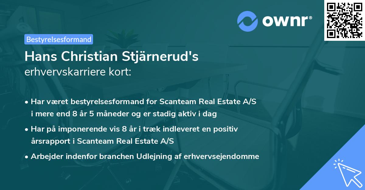 Hans Christian Stjärnerud's erhvervskarriere kort