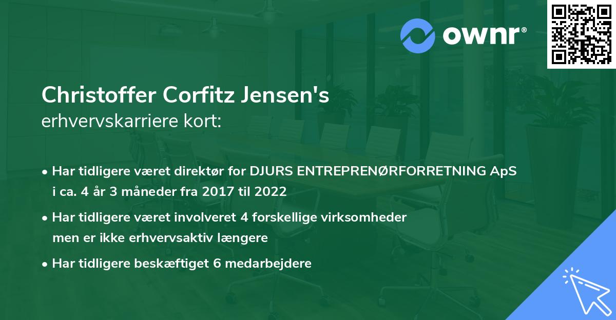 Christoffer Corfitz Jensen's erhvervskarriere kort