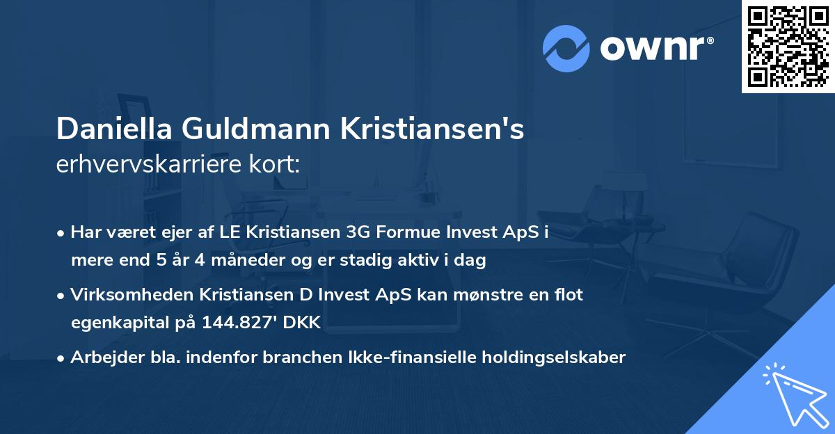 Daniella Guldmann Kristiansen's erhvervskarriere kort