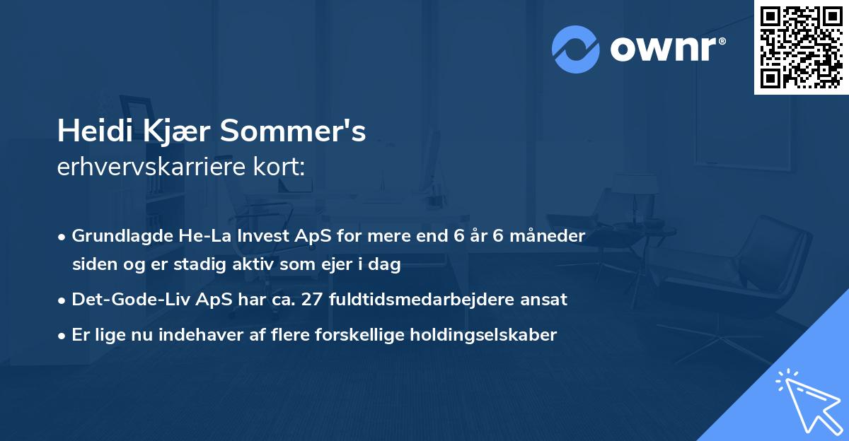 Heidi Kjær Sommer's erhvervskarriere kort