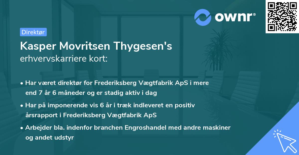 Kasper Movritsen Thygesen's erhvervskarriere kort