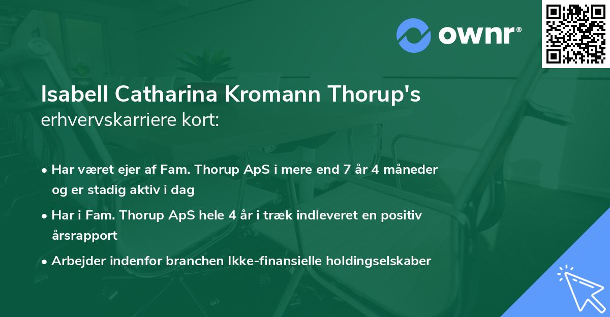 Isabell Catharina Kromann Thorup's erhvervskarriere kort