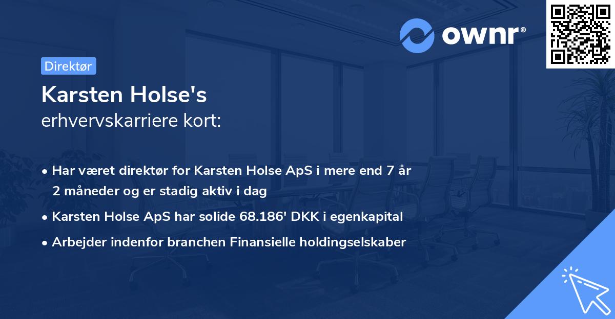 Karsten Holse's erhvervskarriere kort