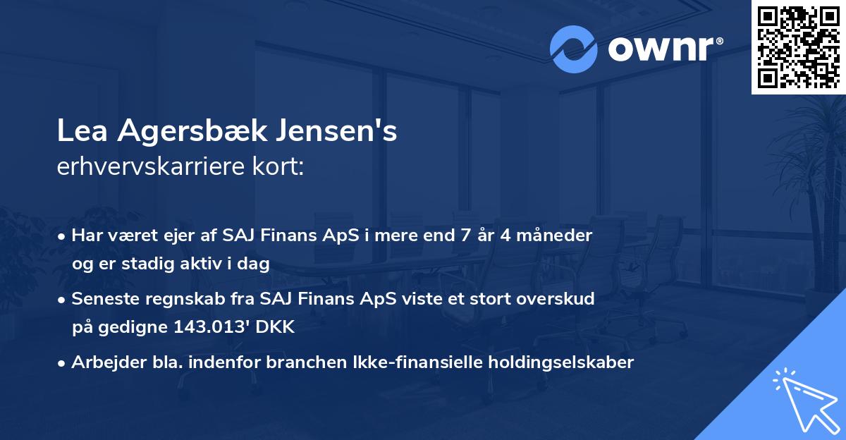 Lea Agersbæk Jensen's erhvervskarriere kort