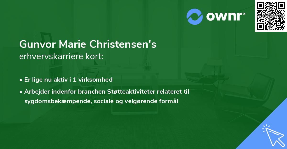 Gunvor Marie Christensen's erhvervskarriere kort