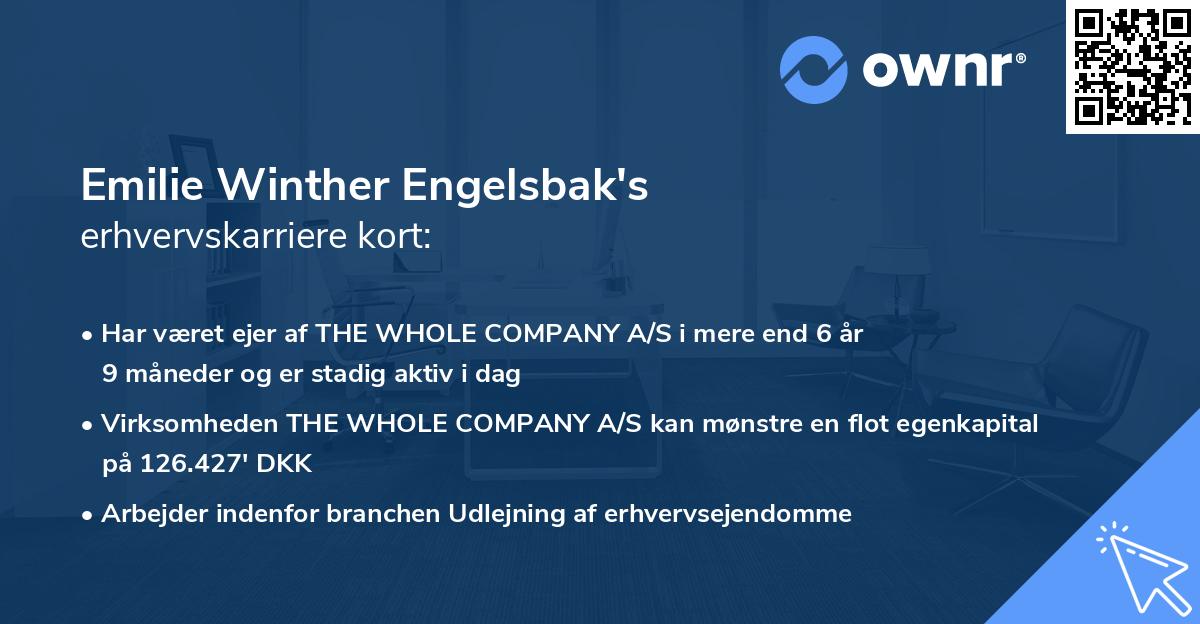 Emilie Winther Engelsbak's erhvervskarriere kort