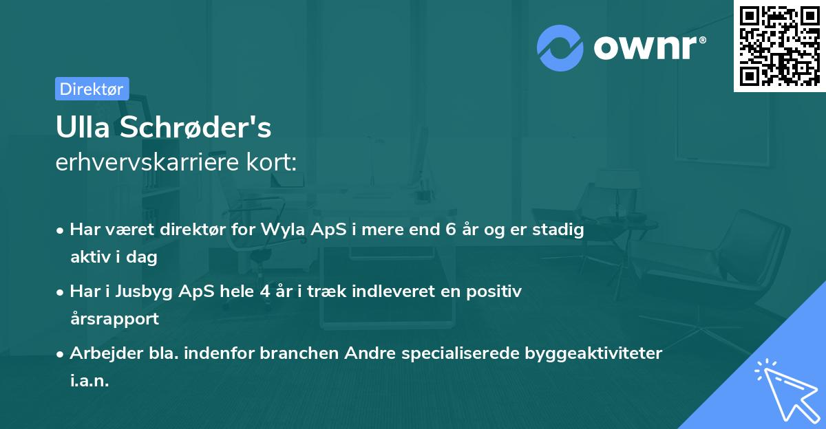 Ulla Schrøder's erhvervskarriere kort