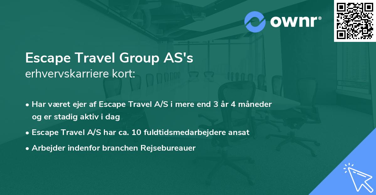 Escape Travel Group AS's erhvervskarriere kort