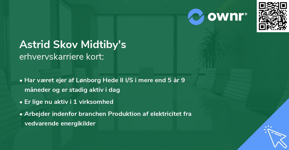 Astrid Skov Midtiby's erhvervskarriere kort