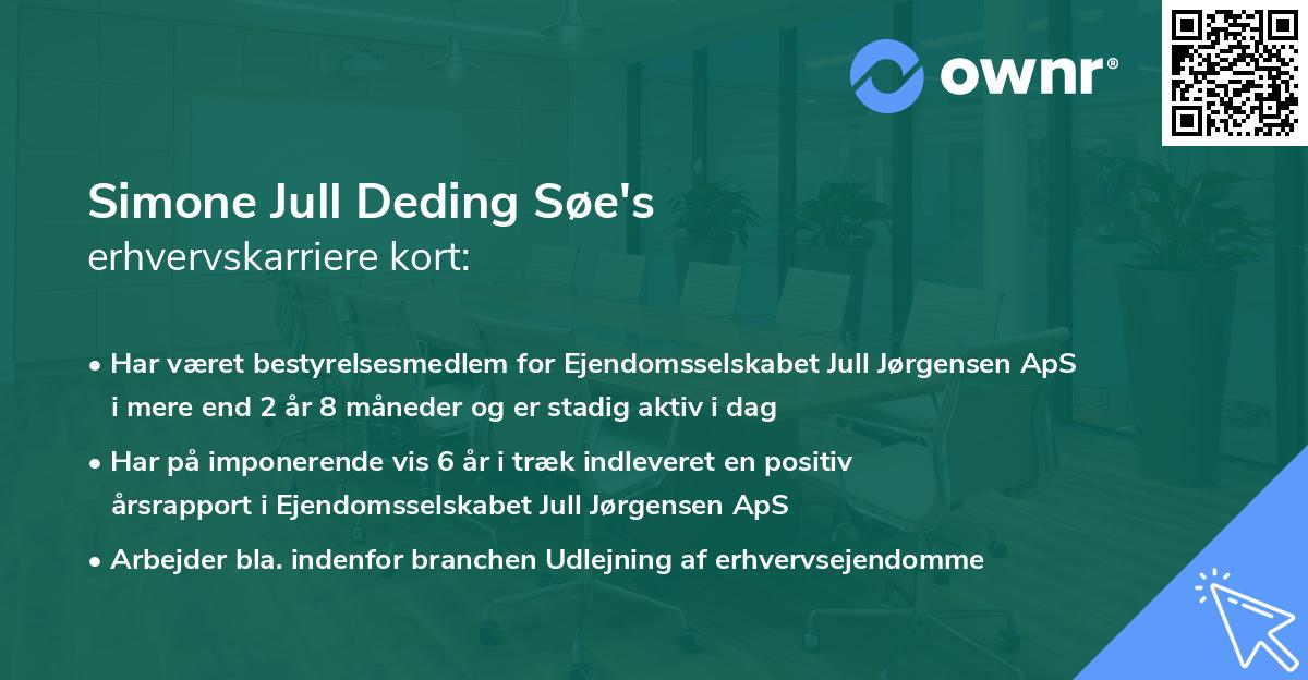 Simone Jull Deding Søe's erhvervskarriere kort