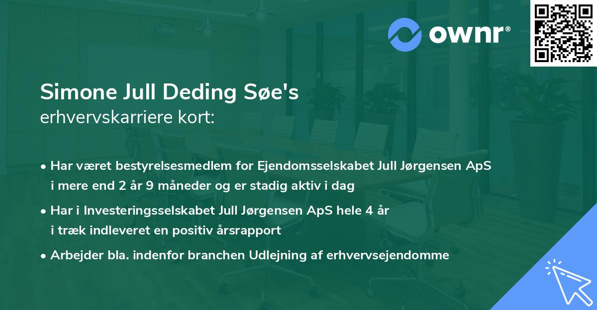 Simone Jull Deding Søe's erhvervskarriere kort