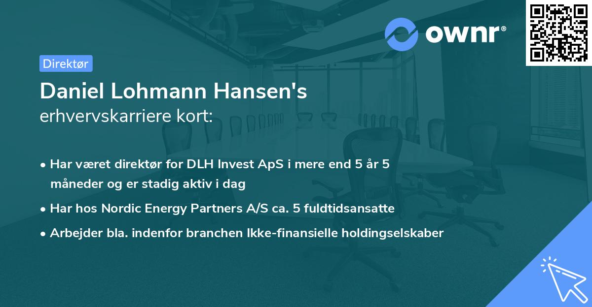 Daniel Lohmann Hansen's erhvervskarriere kort