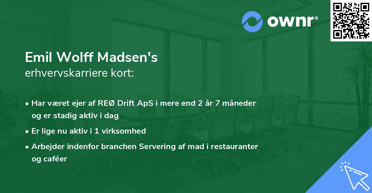 Emil Wolff Madsen's erhvervskarriere kort