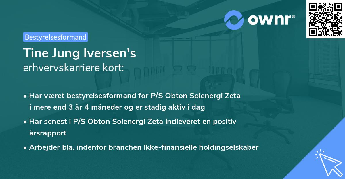 Tine Jung Iversen's erhvervskarriere kort