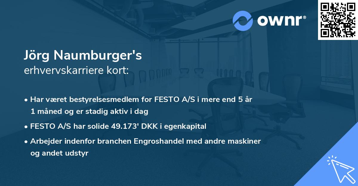Jörg Naumburger's erhvervskarriere kort
