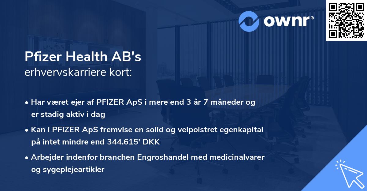 Pfizer Health AB's erhvervskarriere kort