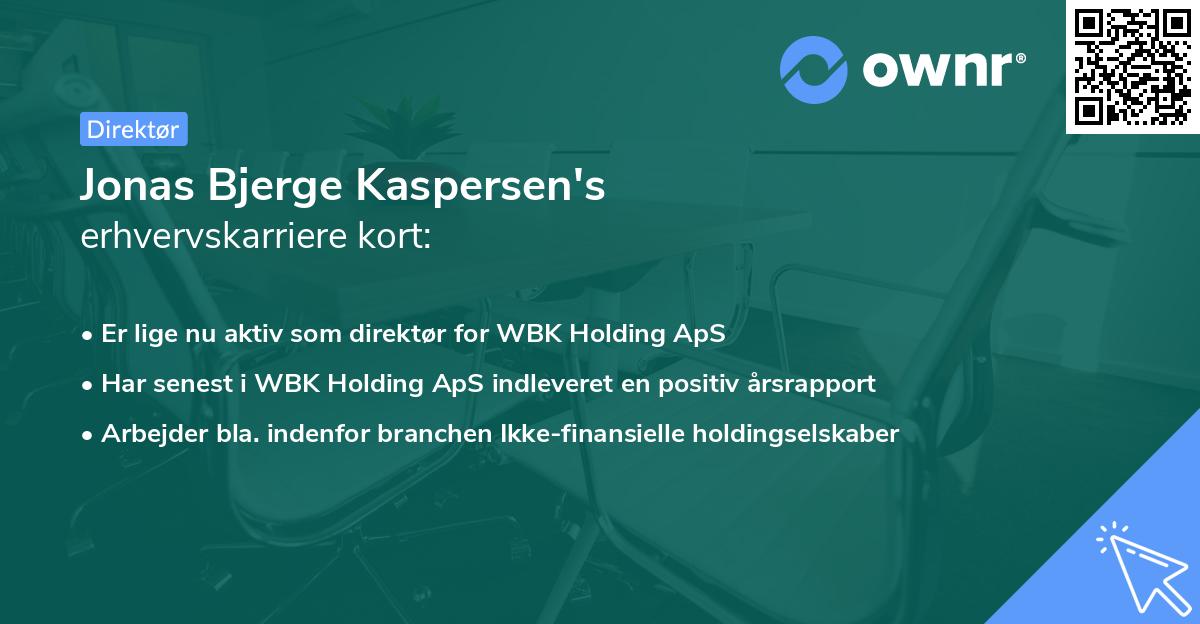 Jonas Bjerge Kaspersen's erhvervskarriere kort