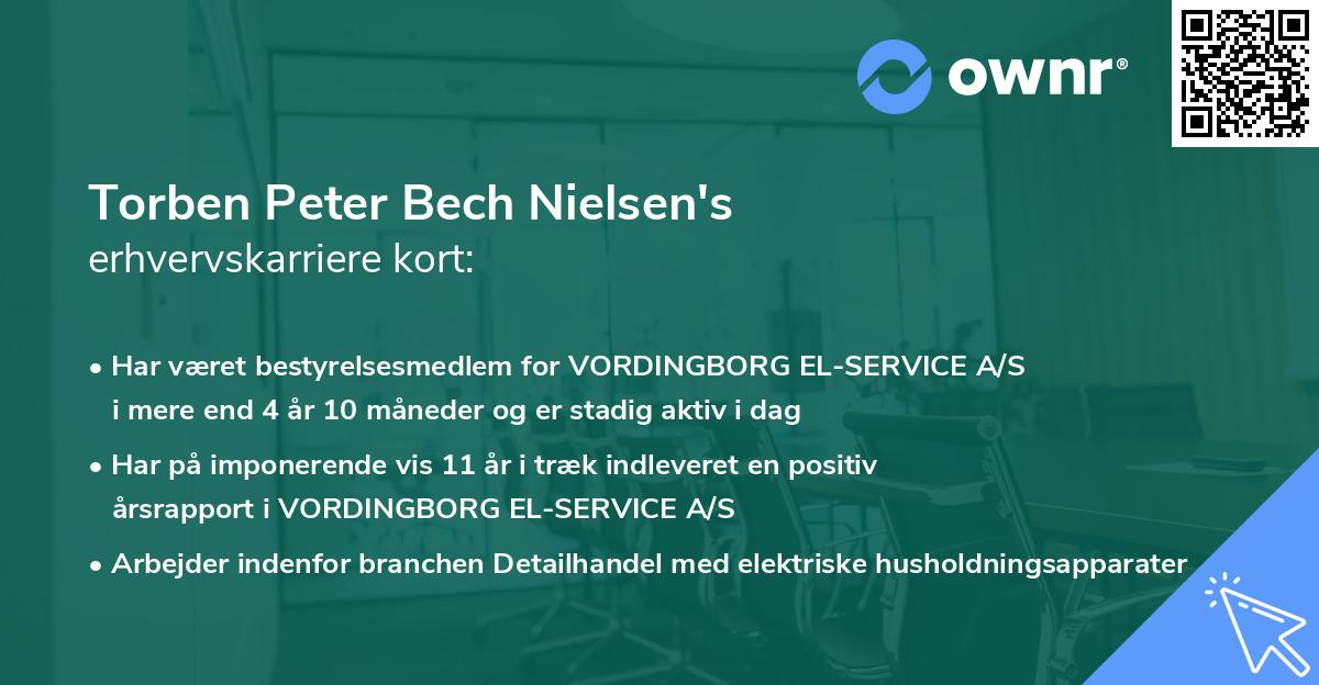 Torben Peter Bech Nielsen's erhvervskarriere kort