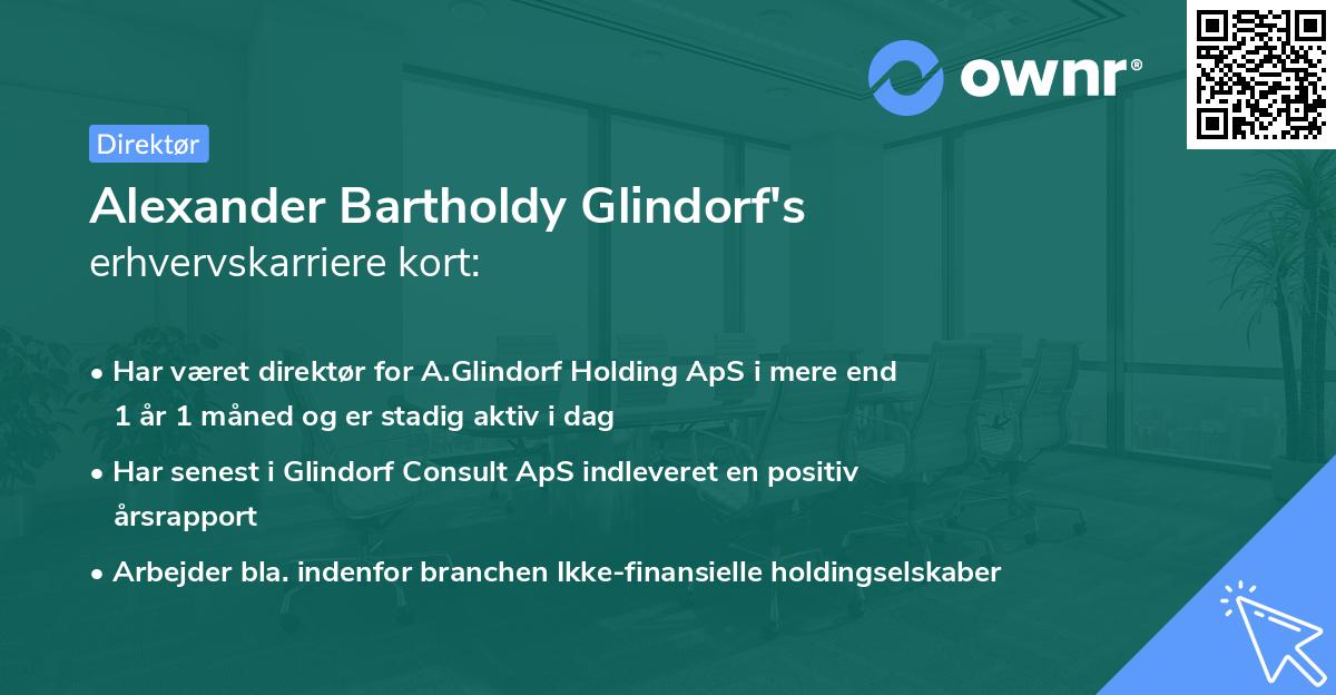 Alexander Bartholdy Glindorf's erhvervskarriere kort