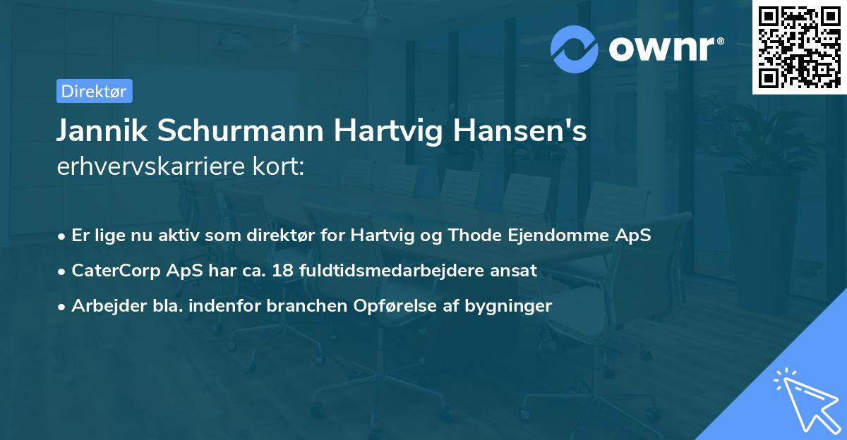 Jannik Schurmann Hartvig Hansen's erhvervskarriere kort