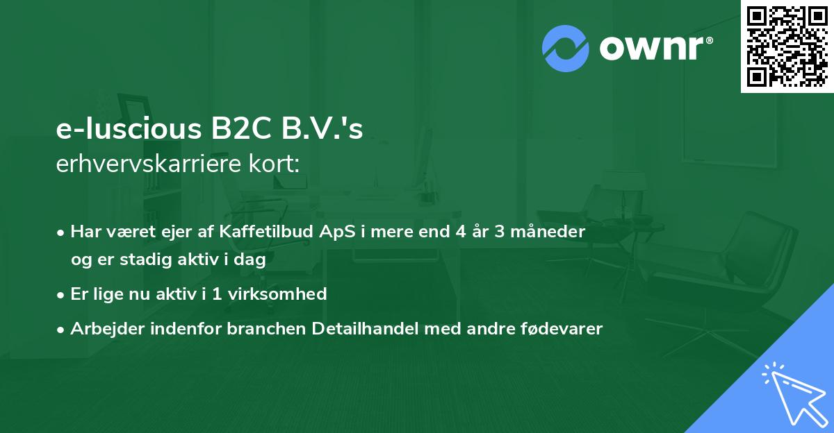 e-luscious B2C B.V.'s erhvervskarriere kort