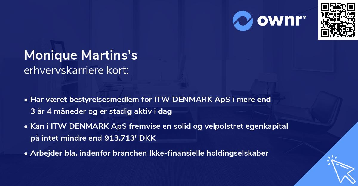 Monique Martins's erhvervskarriere kort