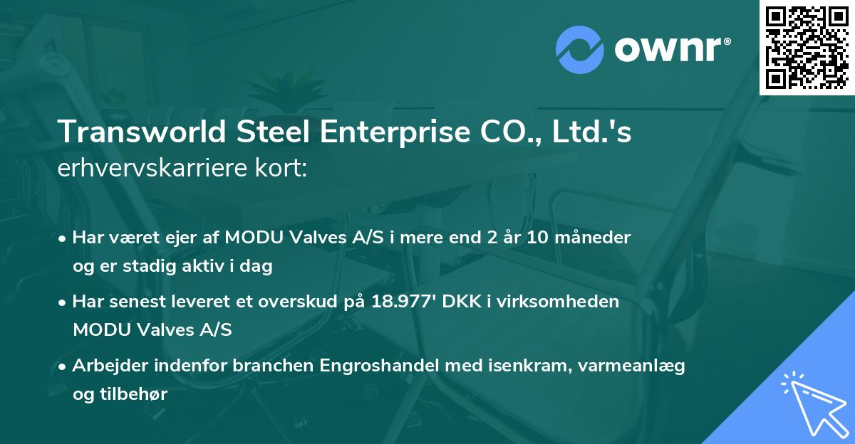 Transworld Steel Enterprise CO., Ltd.'s erhvervskarriere kort