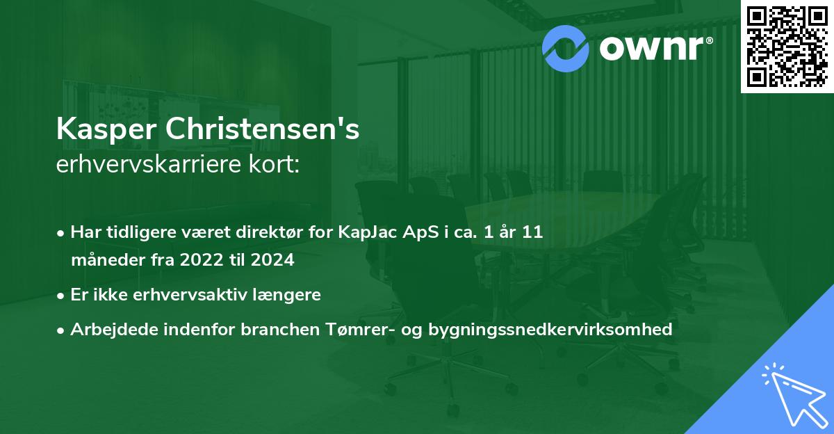 Kasper Christensen's erhvervskarriere kort