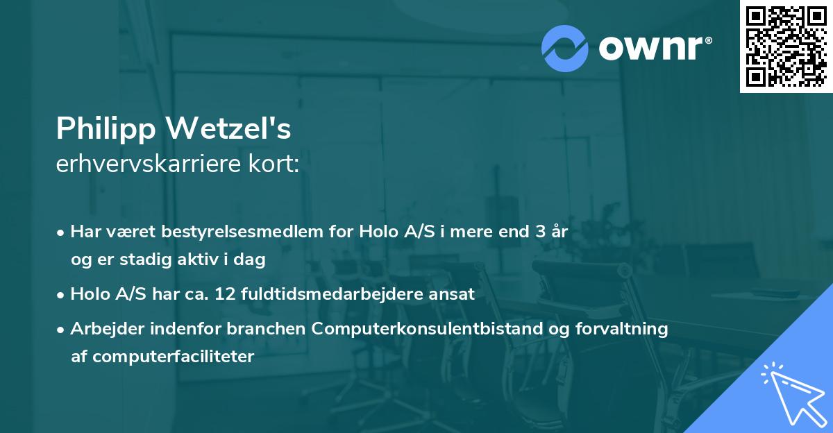 Philipp Wetzel's erhvervskarriere kort