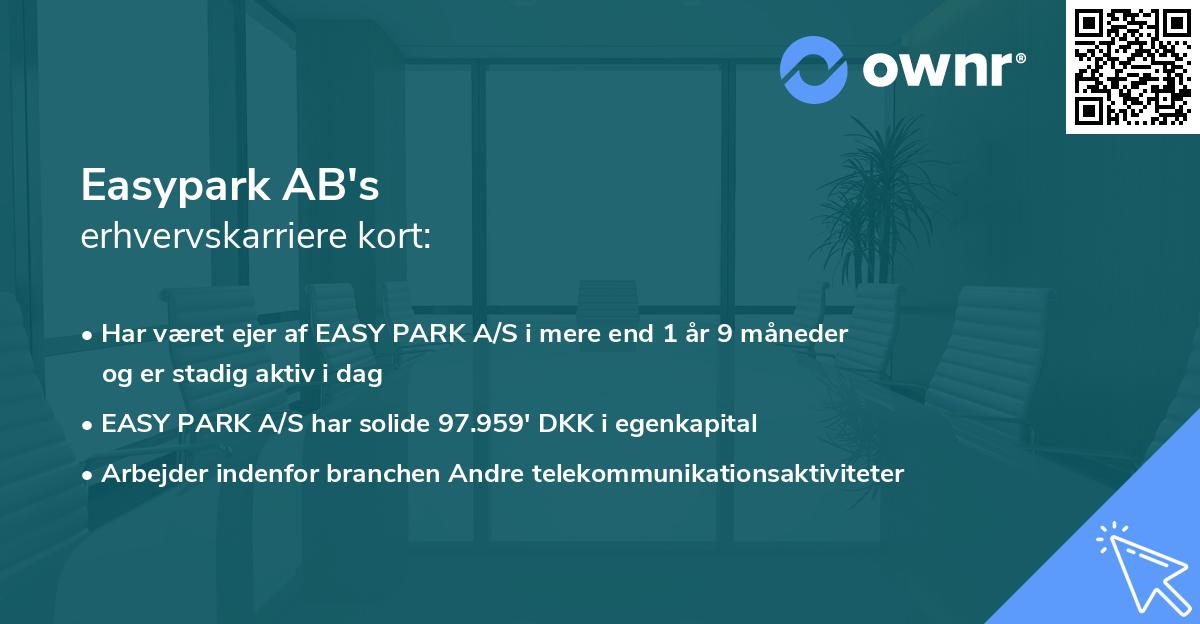 Easypark AB's erhvervskarriere kort