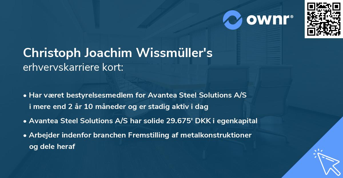 Christoph Joachim Wissmüller's erhvervskarriere kort