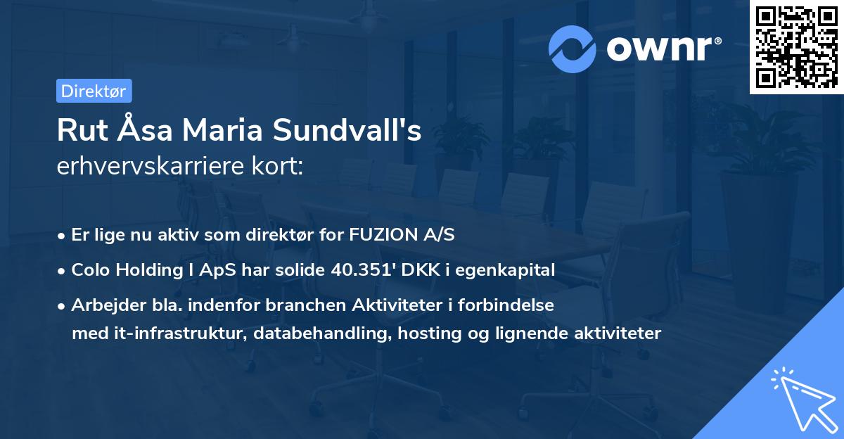 Rut Åsa Maria Sundvall's erhvervskarriere kort