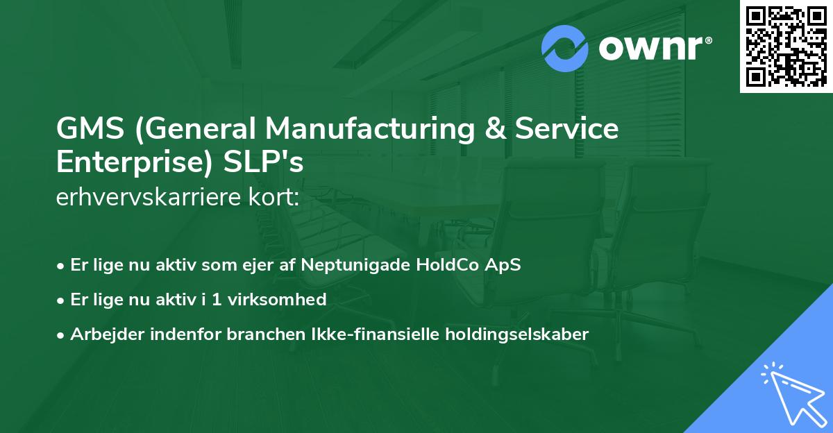 GMS (General Manufacturing & Service Enterprise) SLP's erhvervskarriere kort