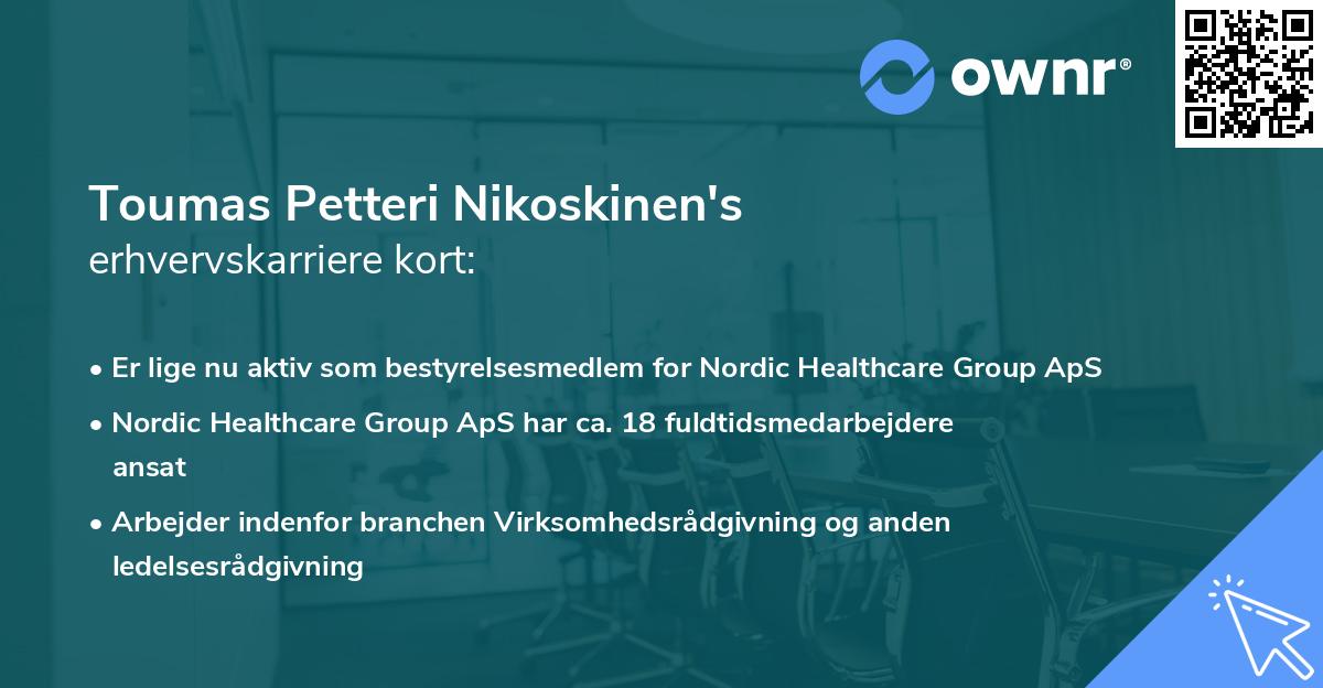 Toumas Petteri Nikoskinen's erhvervskarriere kort