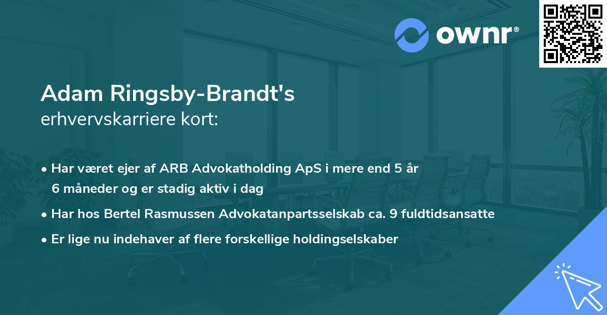 Adam Ringsby-Brandt's erhvervskarriere kort