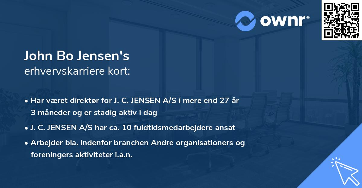 John Bo Jensen's erhvervskarriere kort